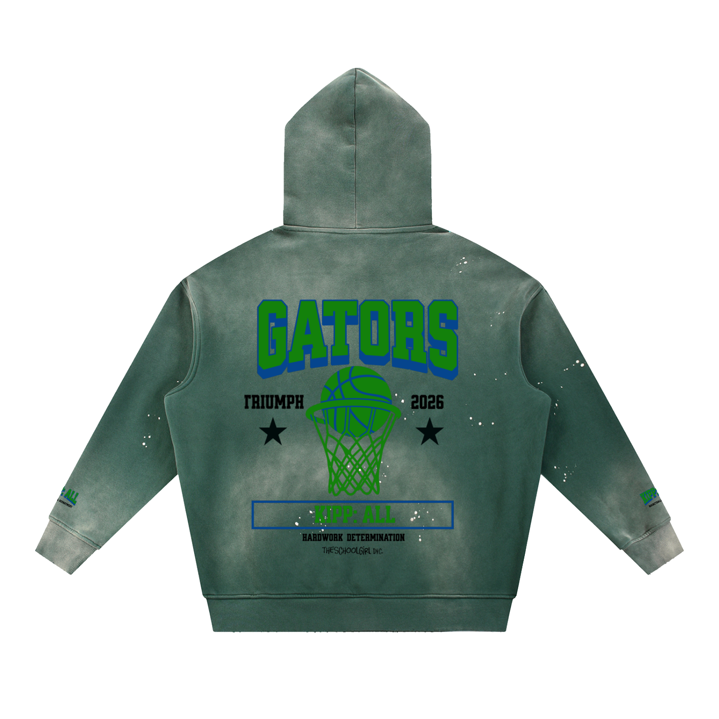 Vintage Washed Frayed Fleece Hoodie