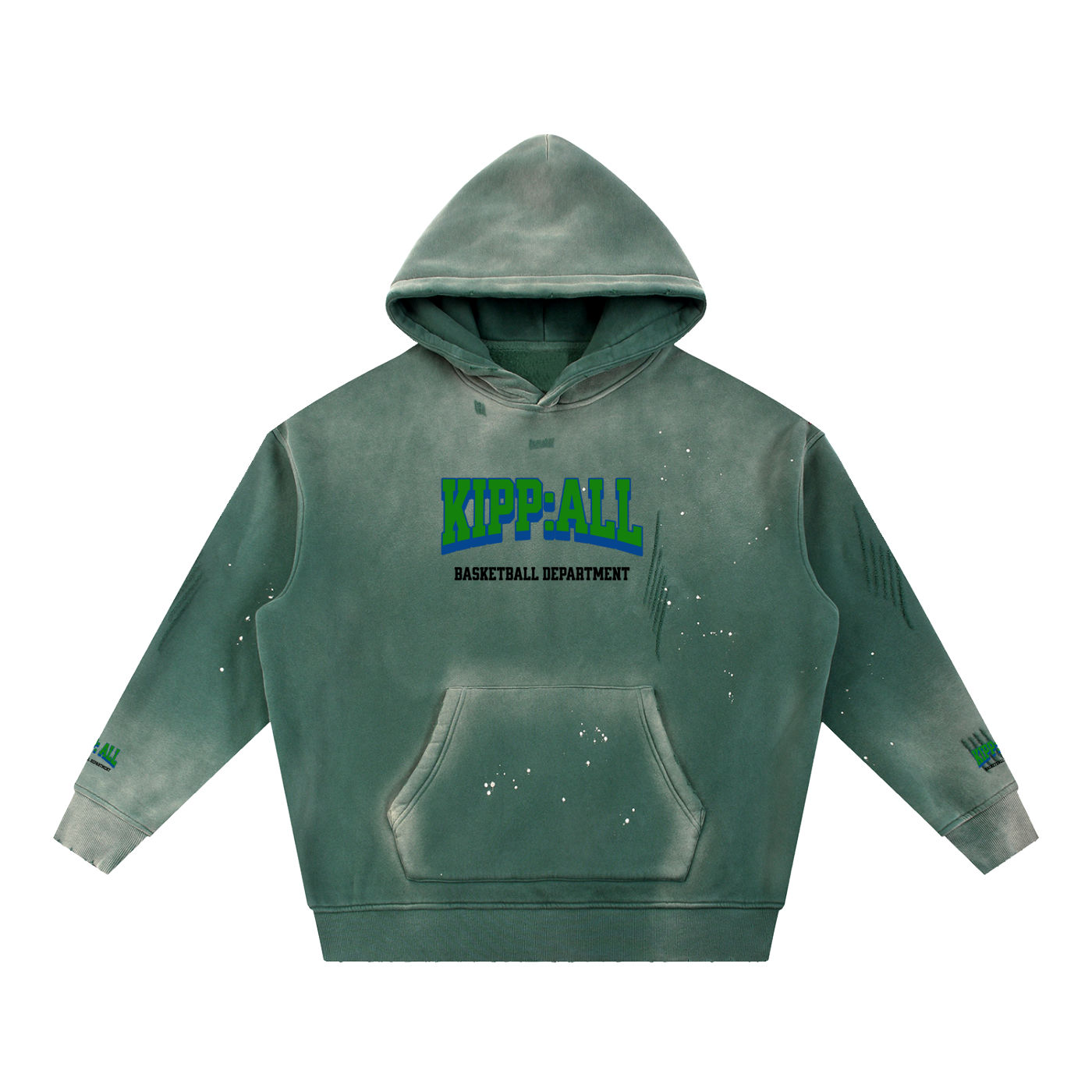 Vintage Washed Frayed Fleece Hoodie