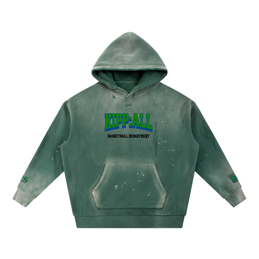 Vintage Washed Frayed Fleece Hoodie